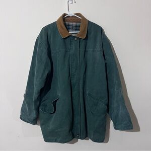 Vintage Chore Barn Coat Mens Sz M Reversible Arizona Green Canvas Flannel Size L